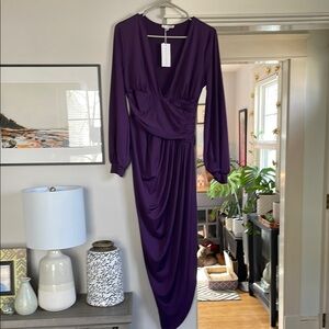 Baltic Born Torino Ruched Midi Dress medium purple